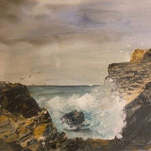 Original Watercolor 16x20 Bird Sanctuary